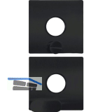 SOLIDO Dr�ckerrosette - eckig, innen Sperrknopf, au�en Not�ffner, schwarz