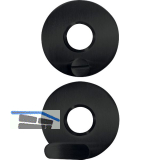 SOLIDO Dr�ckerrosette - rund, innen Sperrknopf, au�en Not�ffner, schwarz