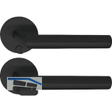 SOLIDO Solo Dr�ckergarnitur NORWEGEN - Flachrosette rund WC, Not�ffner, schwarz