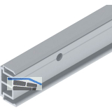 SOLIDO 100 Abstandsprofil 15 mm seitlich gebohrt L=1800 mm silber eloxiert