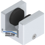 HELM GT-S 150 Bodenf�hrung deckenb�ndige Montage Glas 8-12,76 mm silber