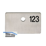 SOLIDO Namensschild ohne Spion mit Gravur, 120x70x6 mm, Edelstahl matt