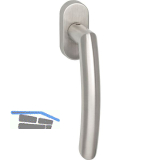 MARCHESI Fenstergriff Arc mit Rosette, VK 7 x 35 mm, Edelstahl matt
