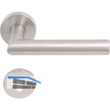 SOLIDO Dr�ckergarnitur NORWEGEN DIN - auf Rosette BB, 38 - 45, Edelstahl matt