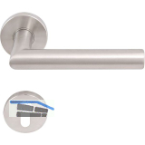 SOLIDO Dr�ckergarnitur NORWEGEN DIN - auf Rosette PZ, 38 - 45, Edelstahl matt