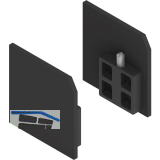 SOLIDO 100 Abdeckkappen-Set zu Wand-Montageprofil schwarz matt