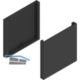 SOLIDO 100 Abdeckkappen-Set Glas Punktbefestigung eckig schwarz