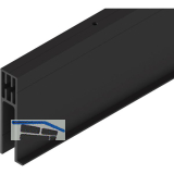 SOLIDO 100/HELM Seitenteilprofil Glas auf Ma� L=6000 mm schwarz matt