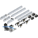 SOLIDO 100 Teleskopbeschlagset Glas 2-flg. ohne Laufschiene F�hrung schwarz