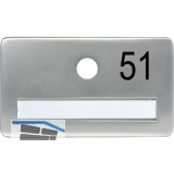 SOLIDO Namensschild ohne Spion mit Gravur Nummer, 120x70 mm, Aluminium silber