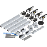 SOLIDO 100 Synchronbeschlagset Glas ESG/VSG 8-10,76 mm Bodenf�hrung silber