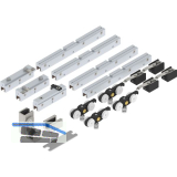 SOLIDO 100 Teleskopbeschlagset Glas 2-flg. ohne Laufschiene F�hrung Edelstahl