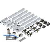 SOLIDO 100 Teleskopbeschlagset Glas 3-flg. ohne Laufschiene F�hrung Edelstahl