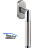 SOLIDO Fenstergriff RIO, Vierkantstift 7x35 mm,Zamak verchromt/Edelstahl matt