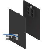 SOLIDO 100/HELM Abdeckkappen-Set Technikblende Abstandsprofil 15 schwarz matt