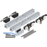 SOLIDO 100 Beschlagset Glas ohne Laufschiene Bodenf�hrung silber