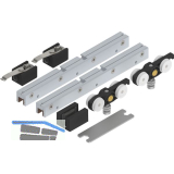 SOLIDO 100 Beschlagset Glas ohne Laufschiene Bodenf�hrung schwarz matt