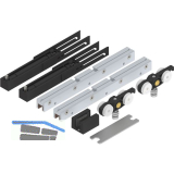 SOLIDO 100 Beschlagset Glas mit Einzugsd�mpfung Bodenf�hrung schwarz matt