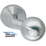 SOLIDO T�rknopf gekr�pft � 50 mm auf Rosette, Gewinde M 12, Edelstahl matt