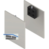 SOLIDO 100 Abdeckkappen-Set Anschlagkasten Wandmontage Edelstahl-Effekt