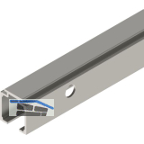 SOLIDO 100 Laufschiene seitlich gebohrt L=2500 mm Edelstahl-Effekt