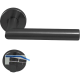 SOLIDO FH-Dr�ckergarnitur NORWEGEN - auf Rosette WC, 38 - 45, Edelstahl schwarz