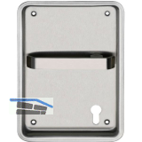 Turnhallenmuschel, 170 x 240 mm, links, PZ 88 mm, VK 8 mm, Edelstahl matt