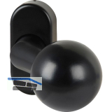 FSB T�rknopf 07 0846 auf Rosette, Gewinde M12, Aluminium tiefschwarz