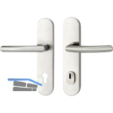 SH-Dr�ckergarnitur ARC -auf Schild PZ92, mit Kzs., Edelstahl, RC3, H�he 16 mm