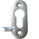 GRUNDMANN Zylinderrosette PZ, WG sichtbar geschraubt, 28 x 68 x 6, Alu poliert