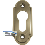 Zylinderrosette PZ, WG oval, 32 x 74 x 6, Messing poliert schutzlackiert