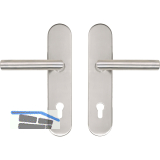 SH-Dr�ckergarnitur GEHRUNG - auf Schild PZ88, ohne Kzs., Edelstahl, RC2