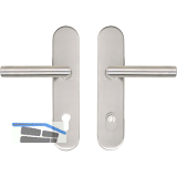 SH-Dr�ckergarnitur GEHRUNG - auf Schild PZ92, mit Kzs., Edelstahl, RC2