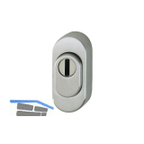 Sicherheitsrosette PZ au�en oval, m Kzs., Edelstahl matt