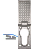 Regenschutzrosette mit Schutzkappe, 27 x 55 x 8 (15)mm, silber eloxiert