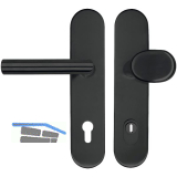 SH-Wechselgarnitur GEHRUNG -auf Schild PZ92, mit Kzs., Edelstahl schwarz