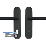 SH-Dr�ckergarnitur GEHRUNG -auf Schild PZ88, mit Kzs., Edelstahl schwarz