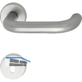 OBJEKT-Dr�ckergarnitur GEOS 1754 - auf Rosette BB, TS wahlweise, silber eloxiert