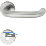 Objekt - Dr�ckergarnitur GEOS 1754/D6K - auf Rosette BB, TS wahlweise,Edelstahl