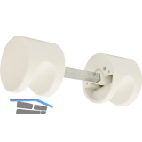 T�rknopf 122.23 - auf Rosette, - mit Spezial - Dr�ckerrosette, reinwei�