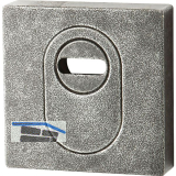 Sicherheitsrosette eckig - au�en, PZ, mit KZS, verzinkt schwarz passiviert