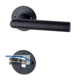 HALC� Dr�ckergarnitur DAVOS - auf runder Rosette BB, TS-50, Schwarzstahl