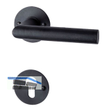 HALC� Dr�ckergarnitur DAVOS - auf runder Rosette PZ, TS-50, Schwarzstahl