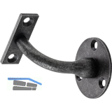 Handlauftr�ger rund Dreipunktbefestigung, Wandabstand 78 mm, schwarz passiviert