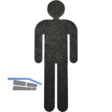 Symbol f�r WC T�ren - Mann, verzinkt schwarz