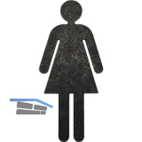 Symbol f�r WC T�ren - Frau, verzinkt schwarz