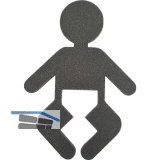 Symbol f�r WC T�ren - Wickelraum, verzinkt schwarz