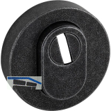 Sicherheitsrosette rund - au�en, PZ, mit KZS, verzinkt schwarz passiviert