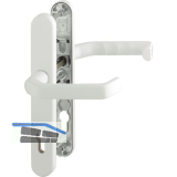 Dr�ckergarnitur LIVERPOOL - Schmalschild PZ, 77-82, Aluminium wei� RAL 9016