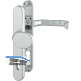 Wechselgarnitur LIVERPOOL - Schmalschild Knopf PZ, silber elox